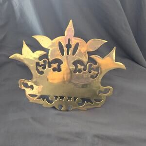 Vintage Brass Wall Mantle 2 Tapered Candle Home Decor